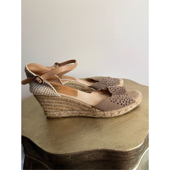 Kanna‎ Espadrilles Spain Open Toe Ankle Strap Tan Beige Size 9 - Picture 6 of 9
